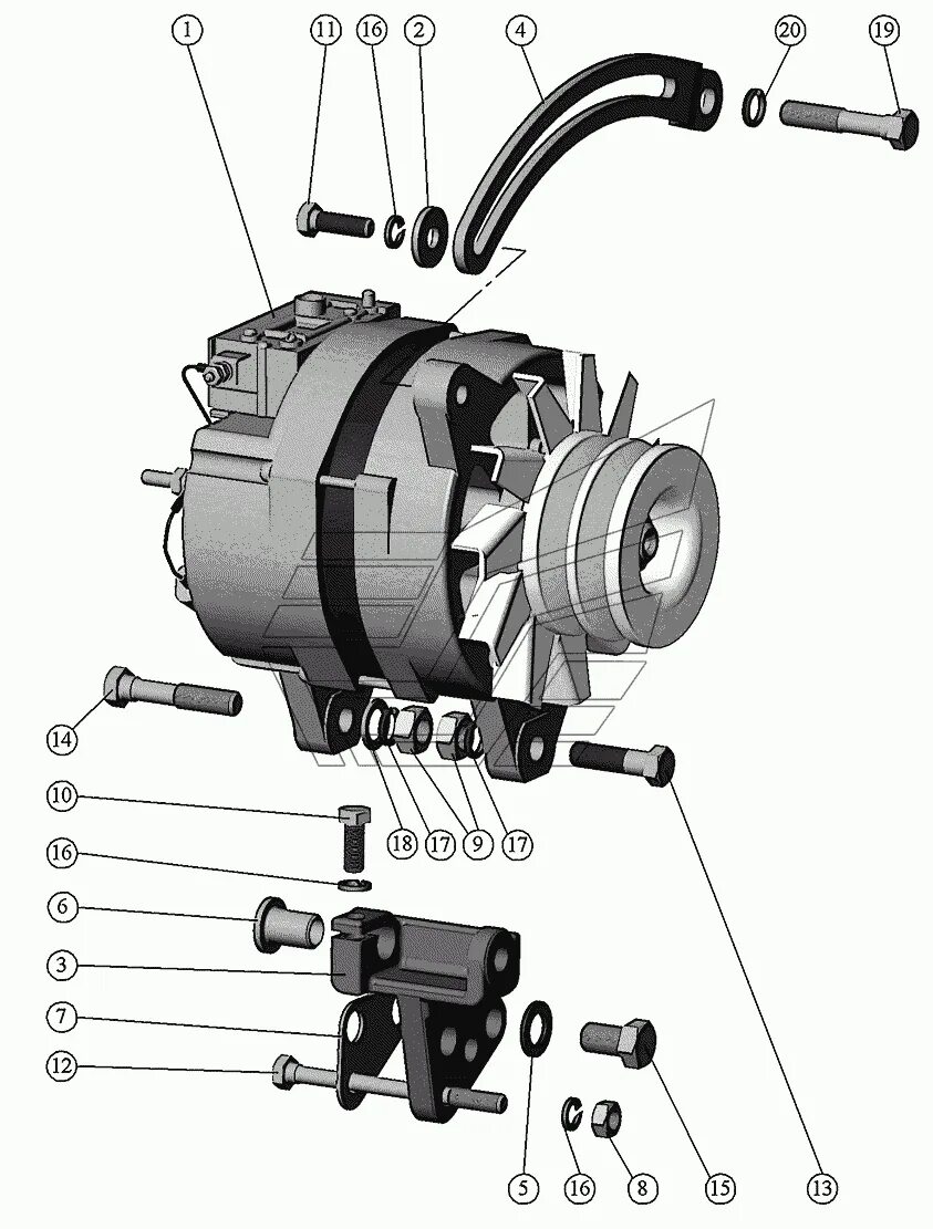 Подключение генератора газ 3309 дизель д245 Установка генератора. Д-245.7Е3, Д-245.9Е3 (Чертеж № 27: список деталей, стоимос