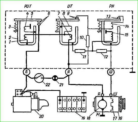 Подключение генератора газ 66 Relay voltage regulator car GAZ-66, GAZ-53