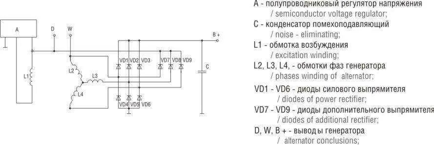 Подключение генератора газель 406 инжектор Змз 406 схема подключения генератора. азы обслуживания и ремонта генератора на г