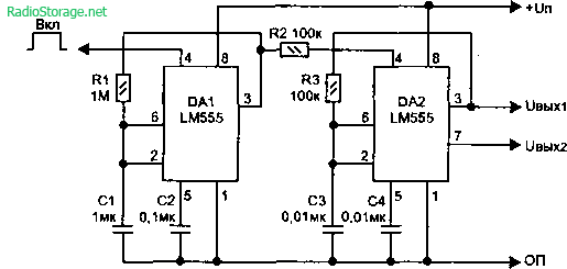 Подключение генератора импульсов ne555 схема Генераторы прерывистого тонального сигнала (LM555)