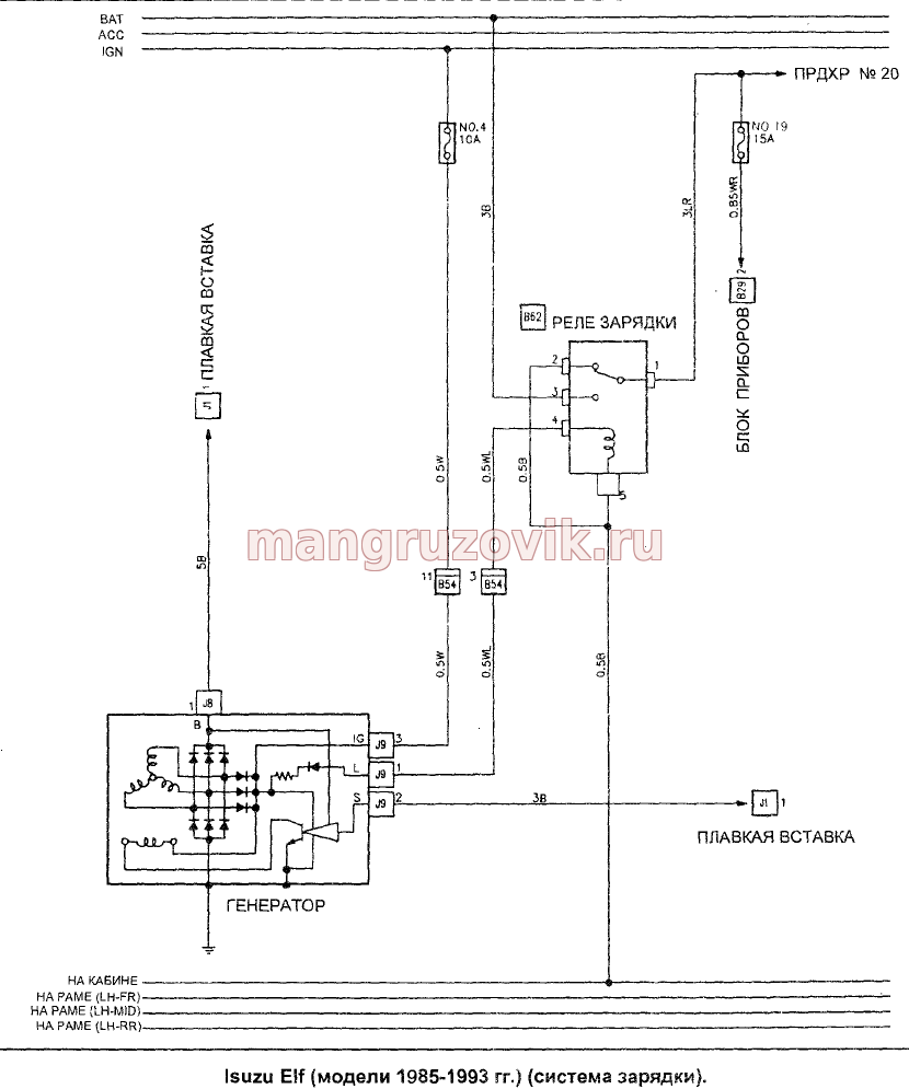Подключение генератора исузу Isuzu elf схема электропроводки - фото - АвтоМастер Инфо