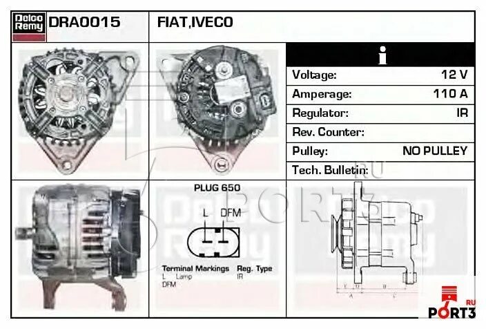 Подключение генератора ивеко Генератор Iveco MASSIF Station Wagon 3.0 HPT 176лс 10.2008 / 02.2011, Ивеко