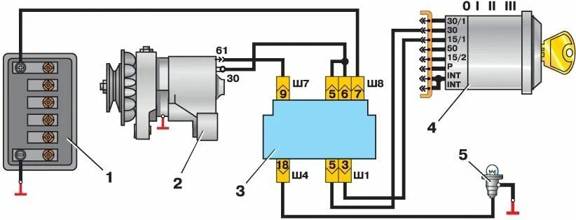 Подключение генератора иж ода схема Ремонт Иж Фабула : Электрооборудование автомобиля модели 21261-030