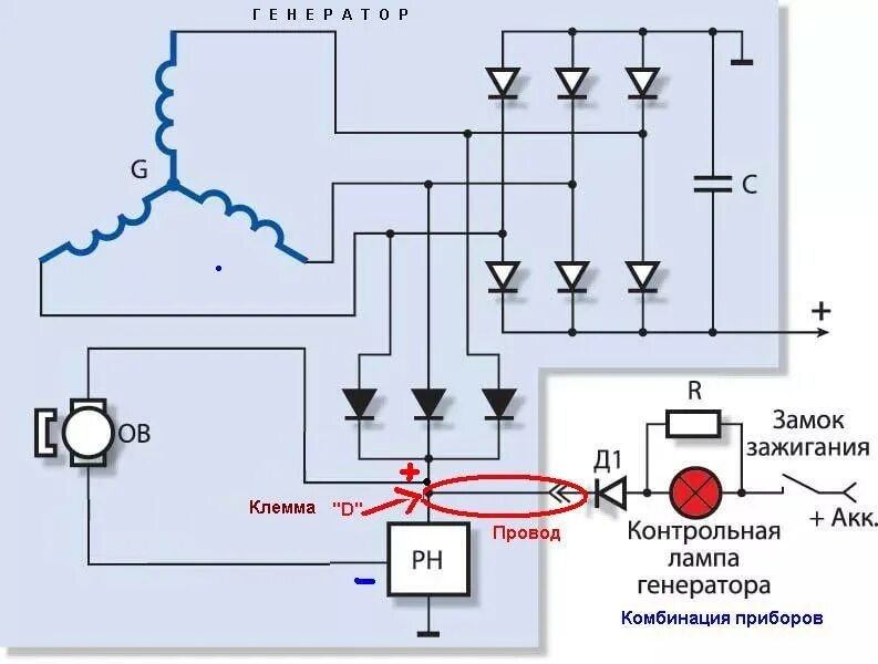 Подключение генератора лампочку Ответы Mail.ru: Не идет зарядка с генератора авто Ваз 2131