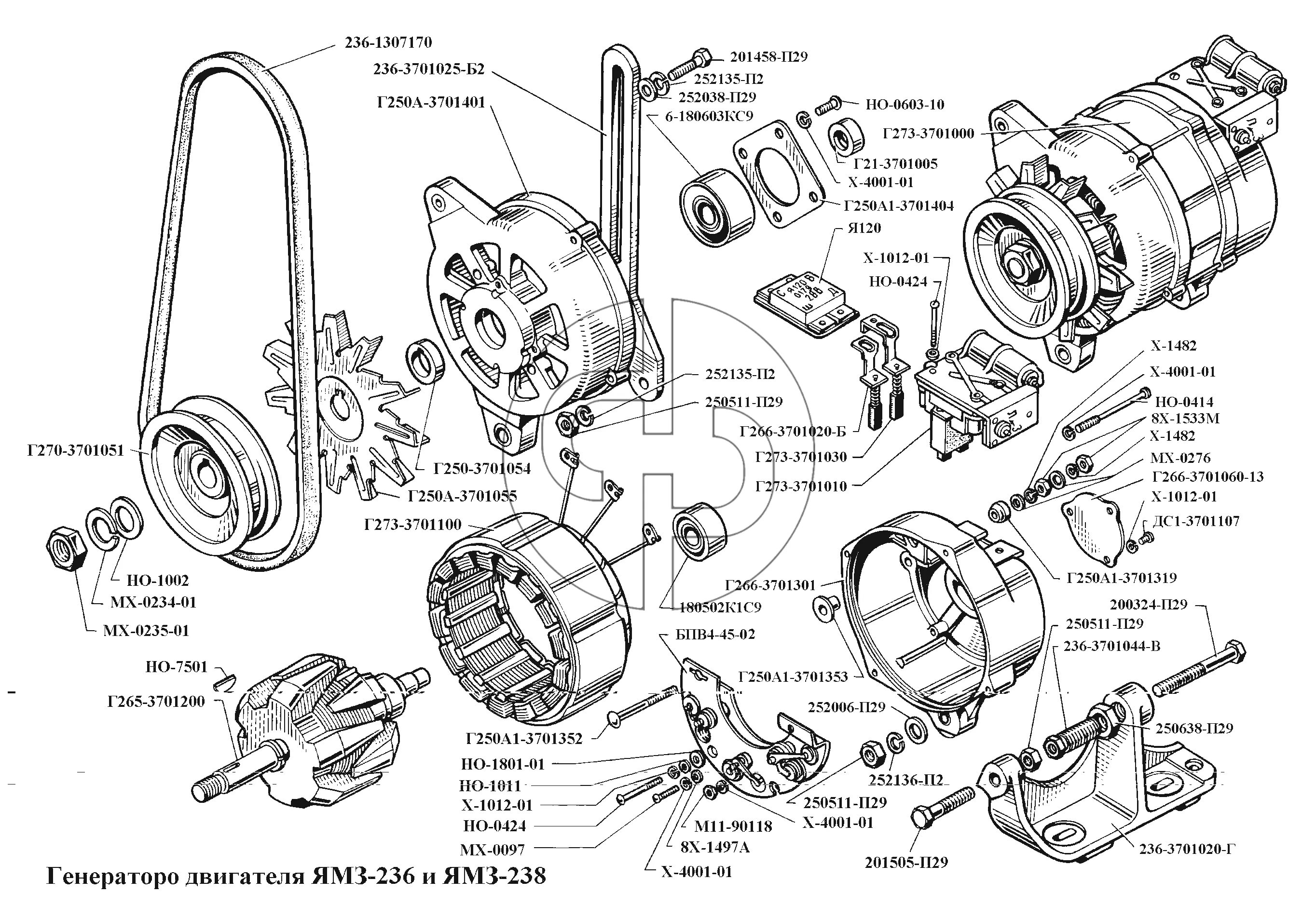 Подключение генератора маз ямз 236 Генератор двигателей ЯМЗ-236 и ЯМЗ-238НБ ЯМЗ-236, -238, -238НБ ТД УралВал