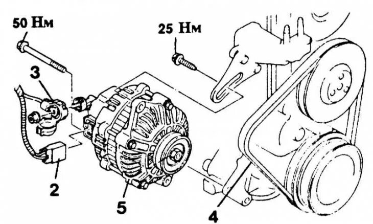 Подключение генератора мазда 626 Зняцце і ўстаноўка генератара (Мазда Фамілія 6 (323, Протеже) 1989-1994: Электра