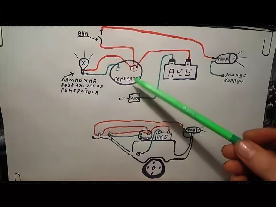 Подключение генератора мотоблок Схема цепи генератора . - YouTube
