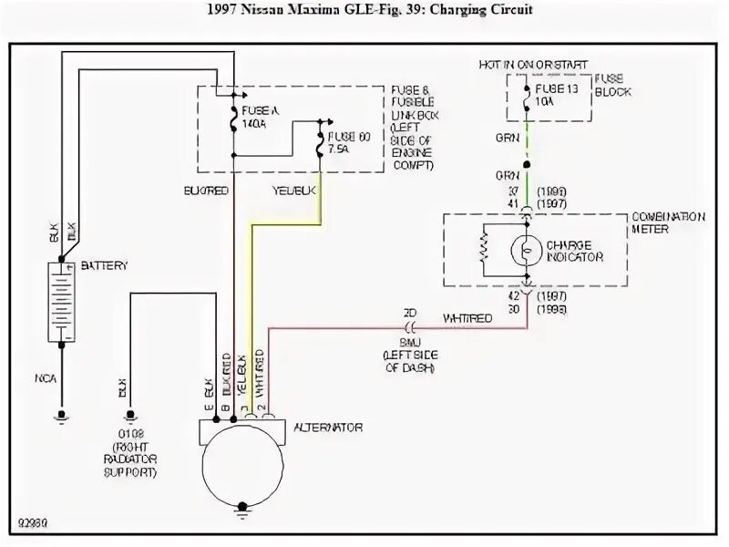 Подключение генератора nissan 2010 Nissan Maxima Alternator Wiring Diagram Alternator Harness Wire Help Maxima