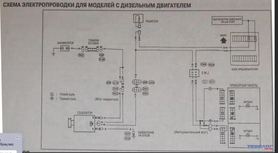 Подключение генератора nissan Установил новый генератор на 110А - Nissan Terrano I, 3 л, 1989 года электроника