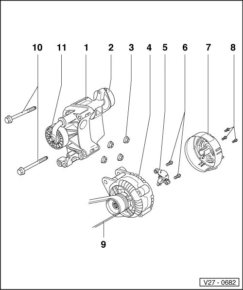 Подключение генератора пассат б5 Volkswagen Workshop Service and Repair Manuals Passat (B3) Vehicle electrics Ele