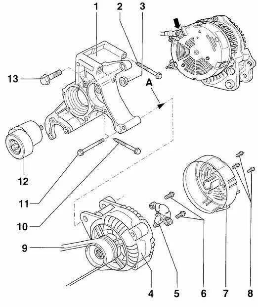 Подключение генератора пассат б5 Ремонт Фольксваген Пассат : Генератор VW Passat B5