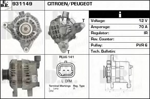 Подключение генератора пежо 307 Генератор для CITROEN C2 (JM) 1.4 (2003 - до н.в.