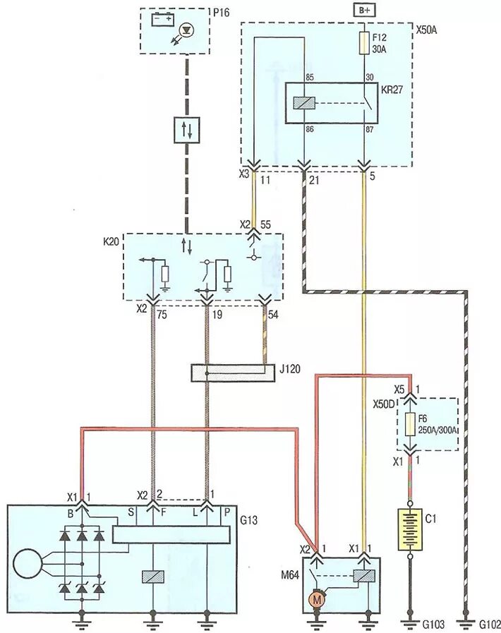 Подключение генератора шевроле лачетти Scheme 26. Ignition and battery charging system (Chevrolet Cruze 1 2008-2016: El