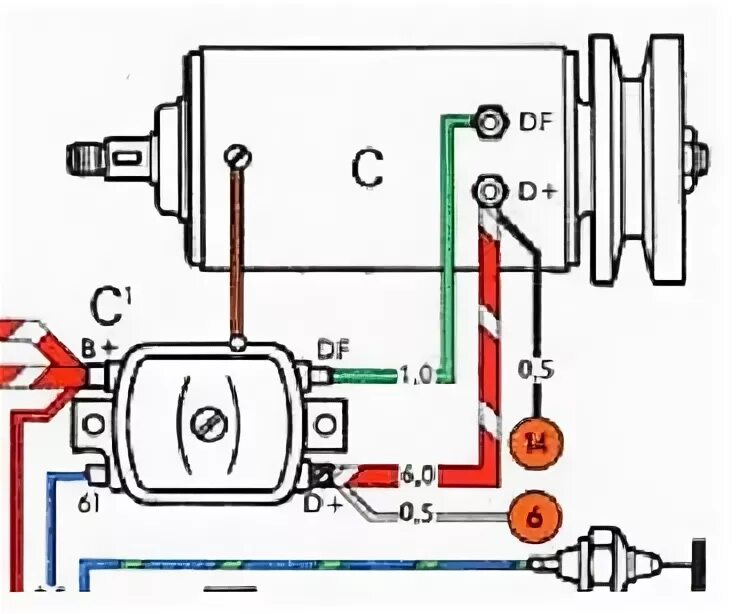 Подключение генератора т16 VW Engine Wiring Diagram for Electric Vehicle