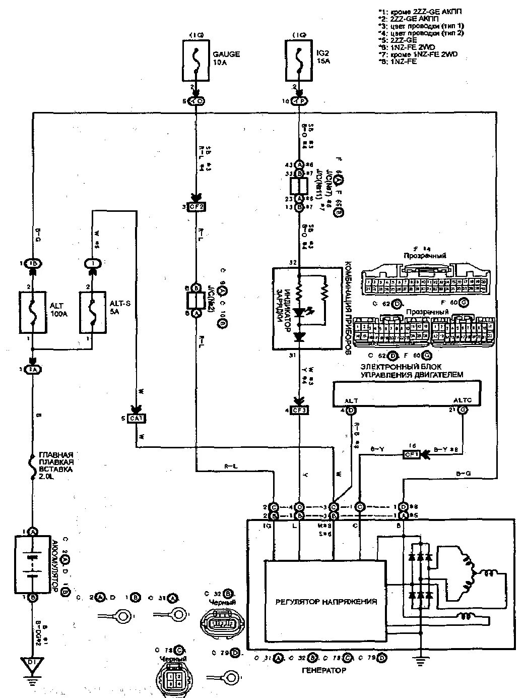Подключение генератора тойота королла Распиновка генератора тойота королла - AutoZip35.ru