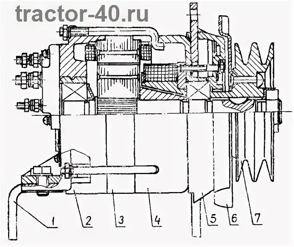 Подключение генератора трактора т40 Схема подключения генератора трактора т40