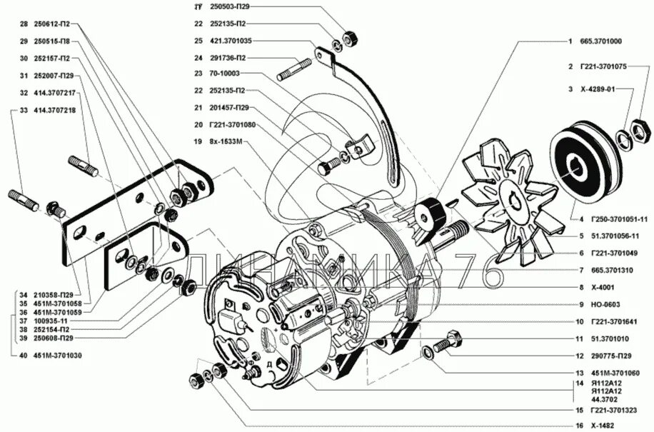 Подключение генератора умз 417 Генератор на УМЗ-421 - Схема, каталог деталей, стоимость, запчасти (39d4)