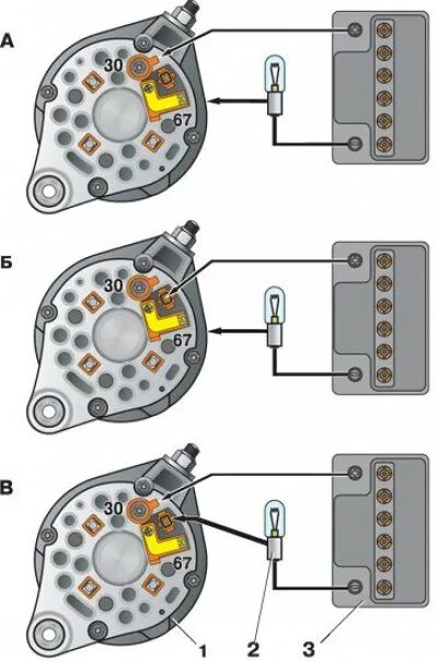 Подключение генератора ваз 2101 Checking the generator rectifier valves (VAZ-21011 "Zhiguli" 1974-1983 / Power u