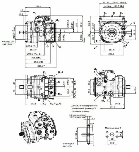 Подключение гидронасоса без аккумулятора Гидронасос Bosch Bosch Rexroth A4VG/40 110 купить в Москве Россия промснаб ГИДРО