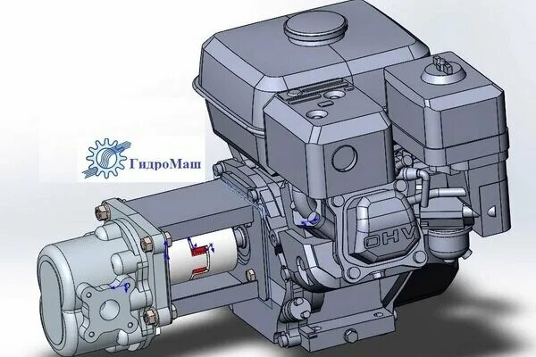 Подключение гидронасоса к двигателю мотоблока GidroMash, hydraulic and pneumatic equipment, Chelyabinsk, Avtodorozhnaya ulitsa