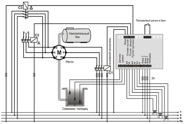 Подключение глубинного насоса электрическая схема Контроллер электронасосов TDK-01