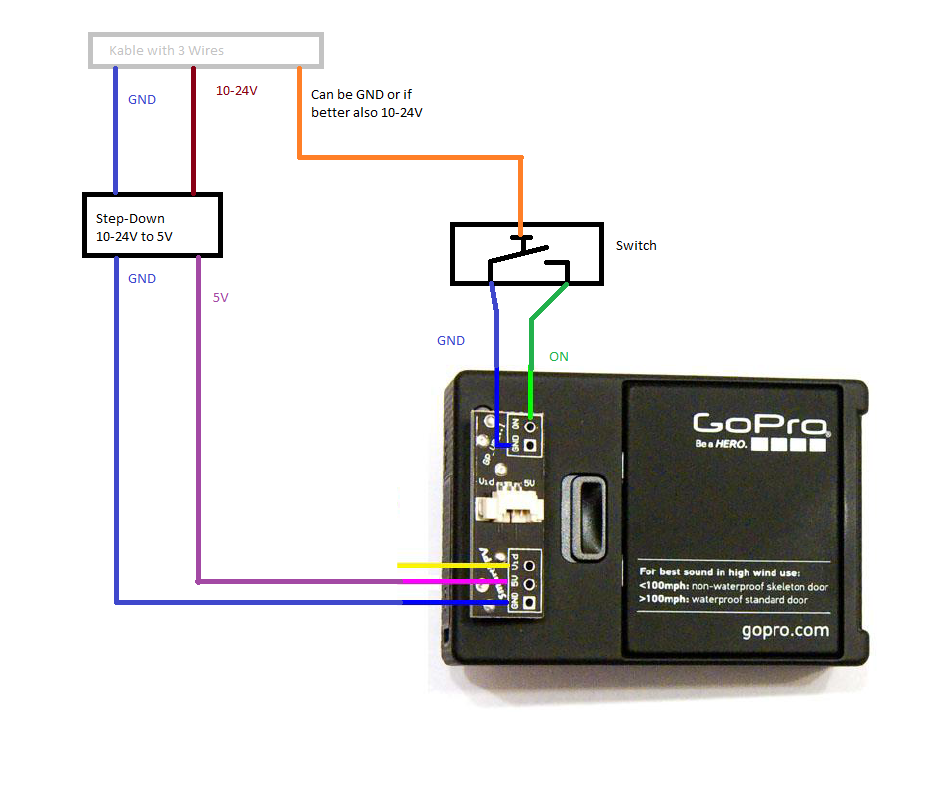 Подключение gopro к телефону Power on GoPro (5V) with 10-24V using transistor or relay? - Electrical Engineer