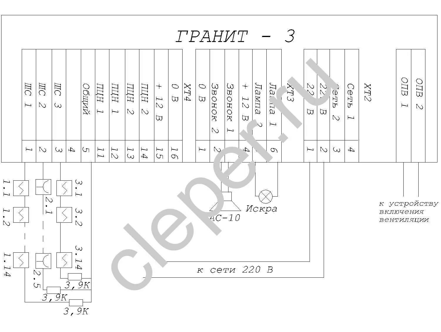 Подключение гранит 3 Гранит 3 - Прибор приемно-контрольный охранно-пожарный на 3 шлейфа