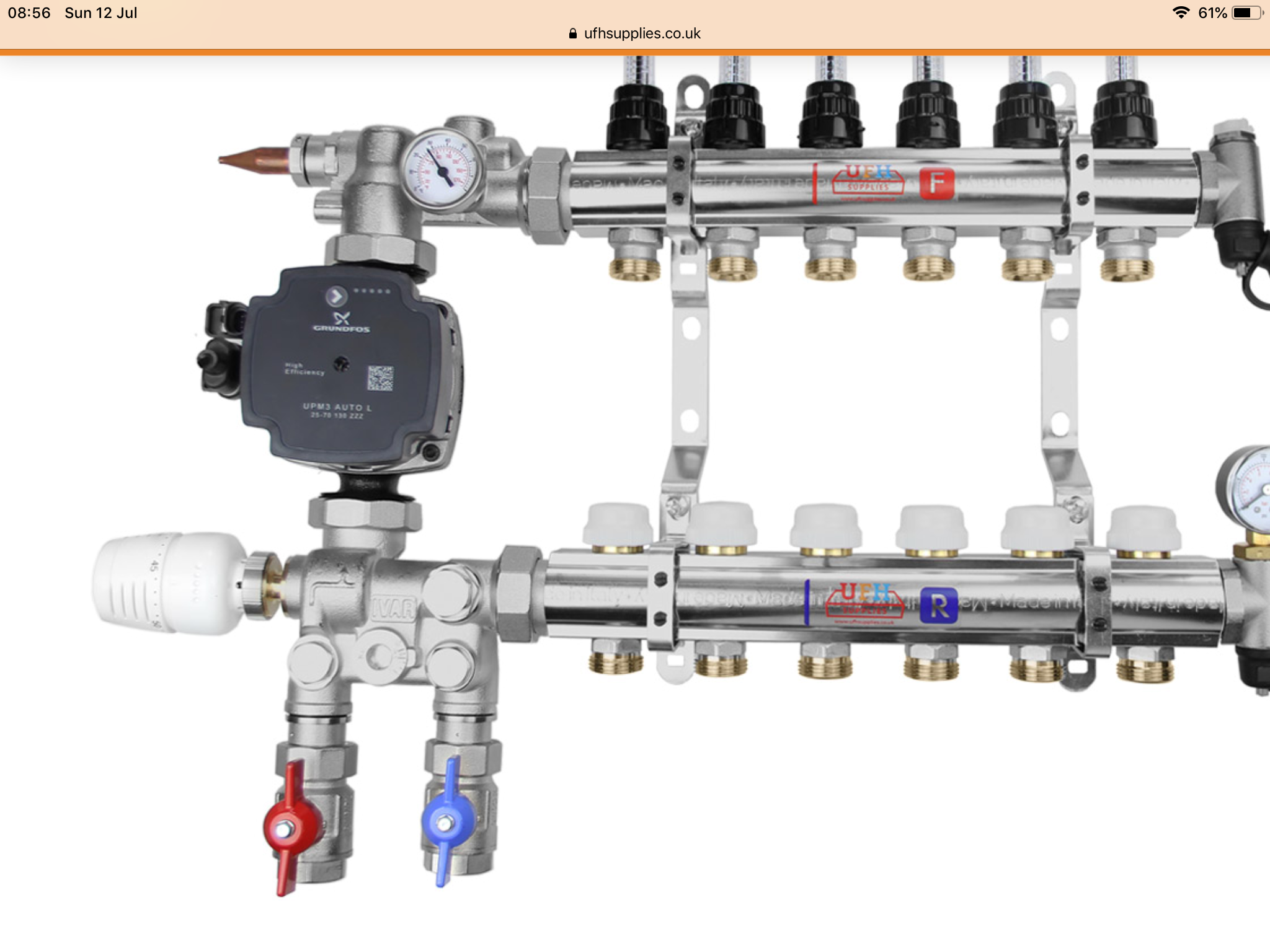 Подключение гребенки теплого Ufh manifold, blending valve with ASHP. - Underfloor Heating - BuildHub.org.uk