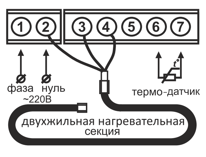 Подключение греющего кабеля через терморегулятор Как подключить терморегулятор