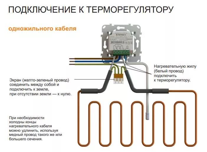 Подключение греющего пола ᐉ Одножильный нагревательный кабель * Купить теплый пол одножильный - Цена в Укр