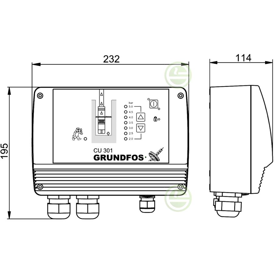 Подключение grundfos 2 Блок управления Grundfos CU 301 для насосов SQE (96436753) - купить автоматику д