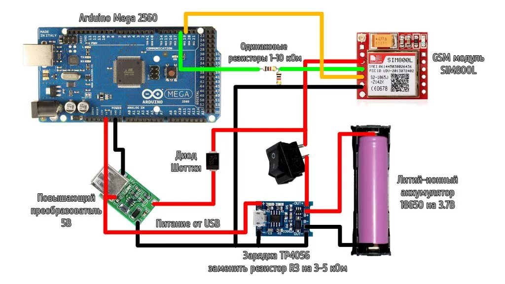 Подключение gsm 3 Не работает блок SIM800