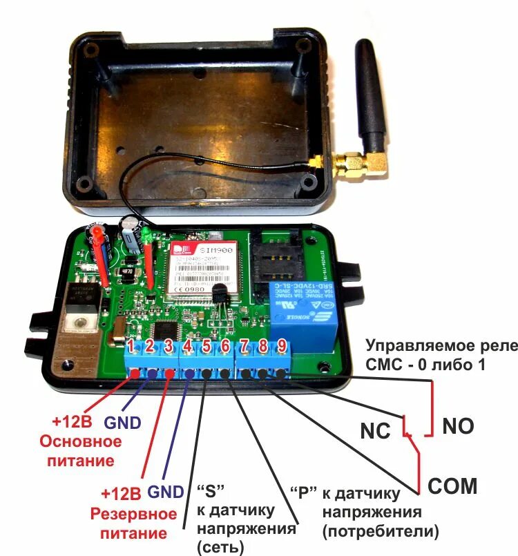 Подключение gsm модуля к сигнализации Подключение GSM-модуля