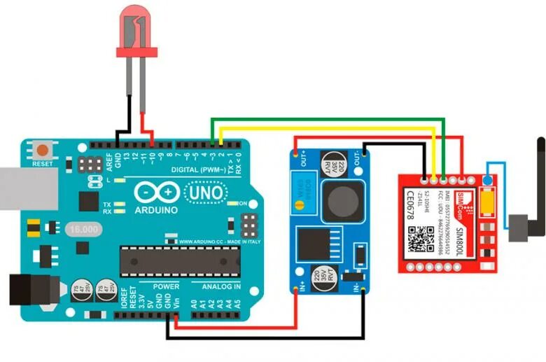 Подключение gsm телефонов Питание Uno,GSM SIM 800L Аппаратная платформа Arduino