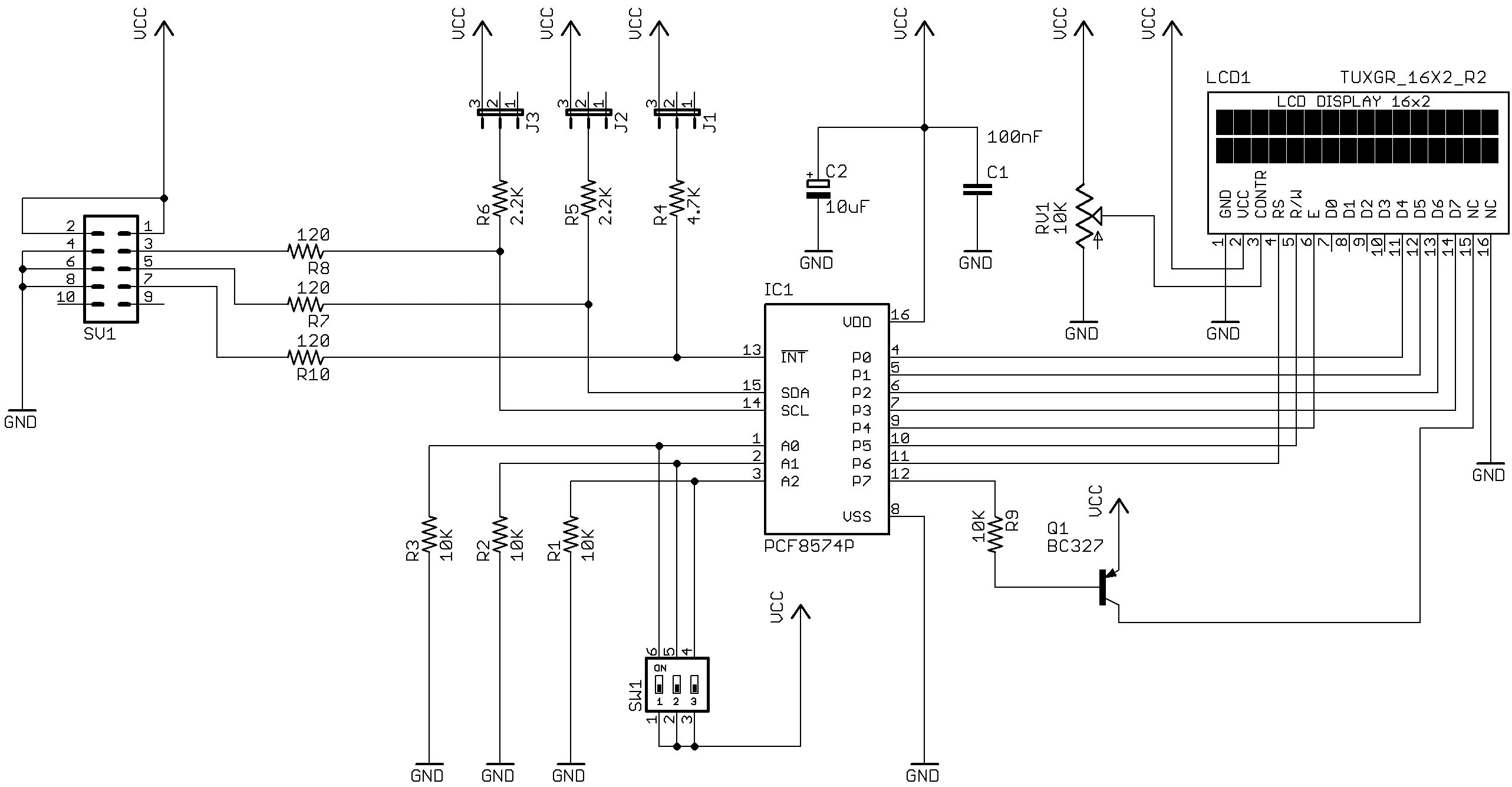 Подключение hd44870 по 4 i2c LaurTec - Controllare un LCD alfanumerico con interfaccia I2C