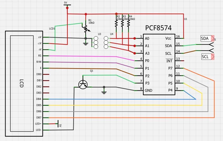 Подключение hd44870 по 4 i2c I2c схема подключения