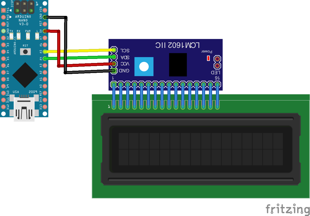 Подключение hd44870 по 4 i2c Питание Arduino Аппаратная платформа Arduino