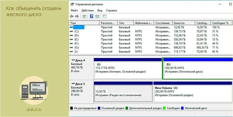 Подключение hdd windows 10 Картинки КАК СОЗДАТЬ ДИСК НА ВИНДОВС 7
