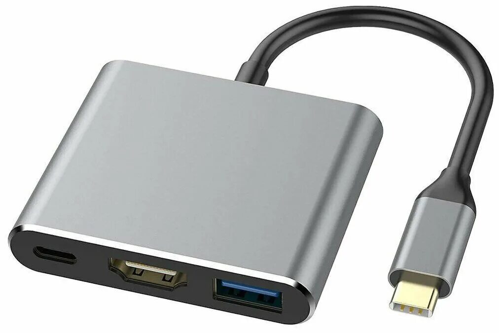 Подключение hdmi через type c Адаптер-переходник-конвертер MyPads Type-C (m)- HDMI (f)- HDMI (f) для подключен