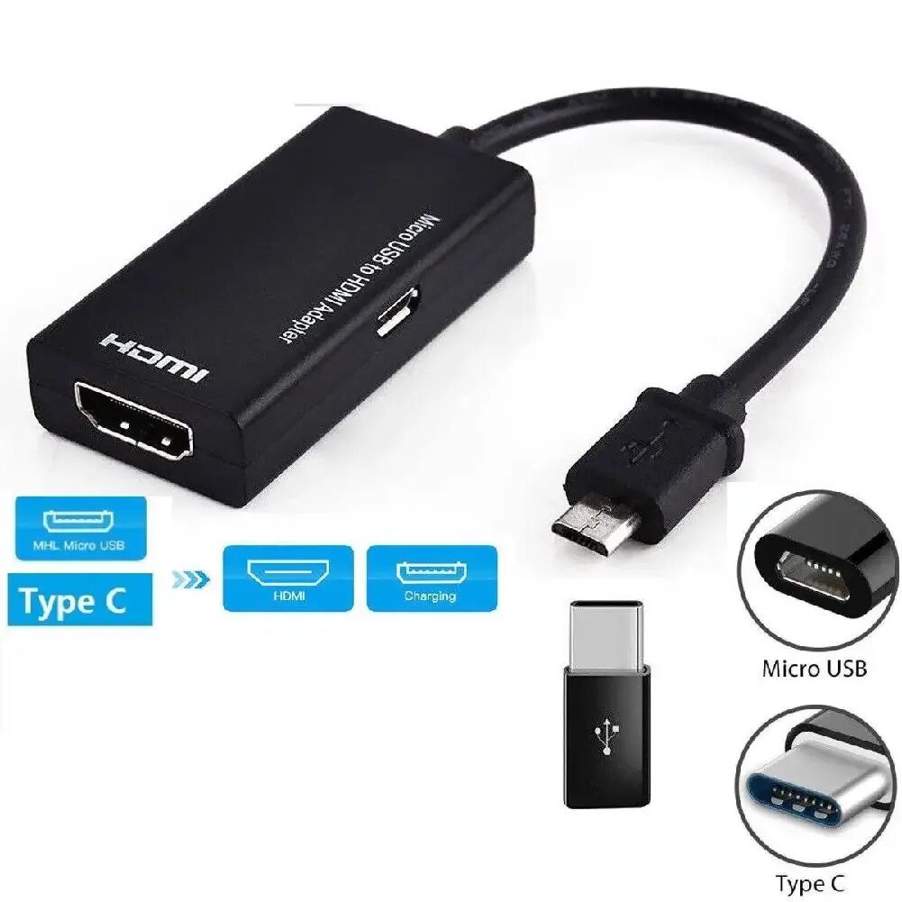 Подключение hdmi через usb Адаптер для цифрового видео и аудио конвертер типа C и Micro USB в HDMI, разъем 