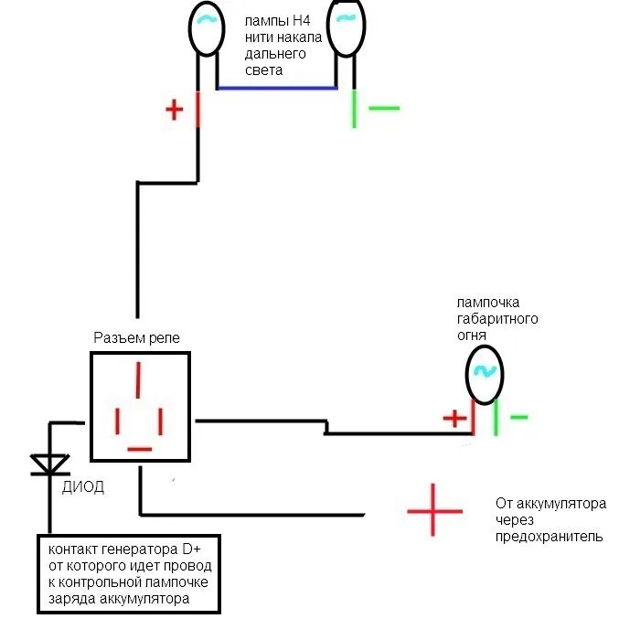 Подключение ходовых огней от генератора Дневные Ходовые Огни из ламп Н4: almazkayumov - ЖЖ