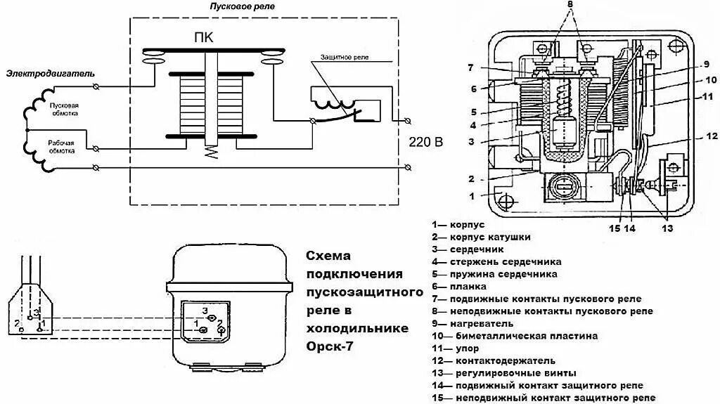 Подключение холодильника без пускового реле Пусковое реле для холодильника: частые поломки и способы ремонта пускозащитного 