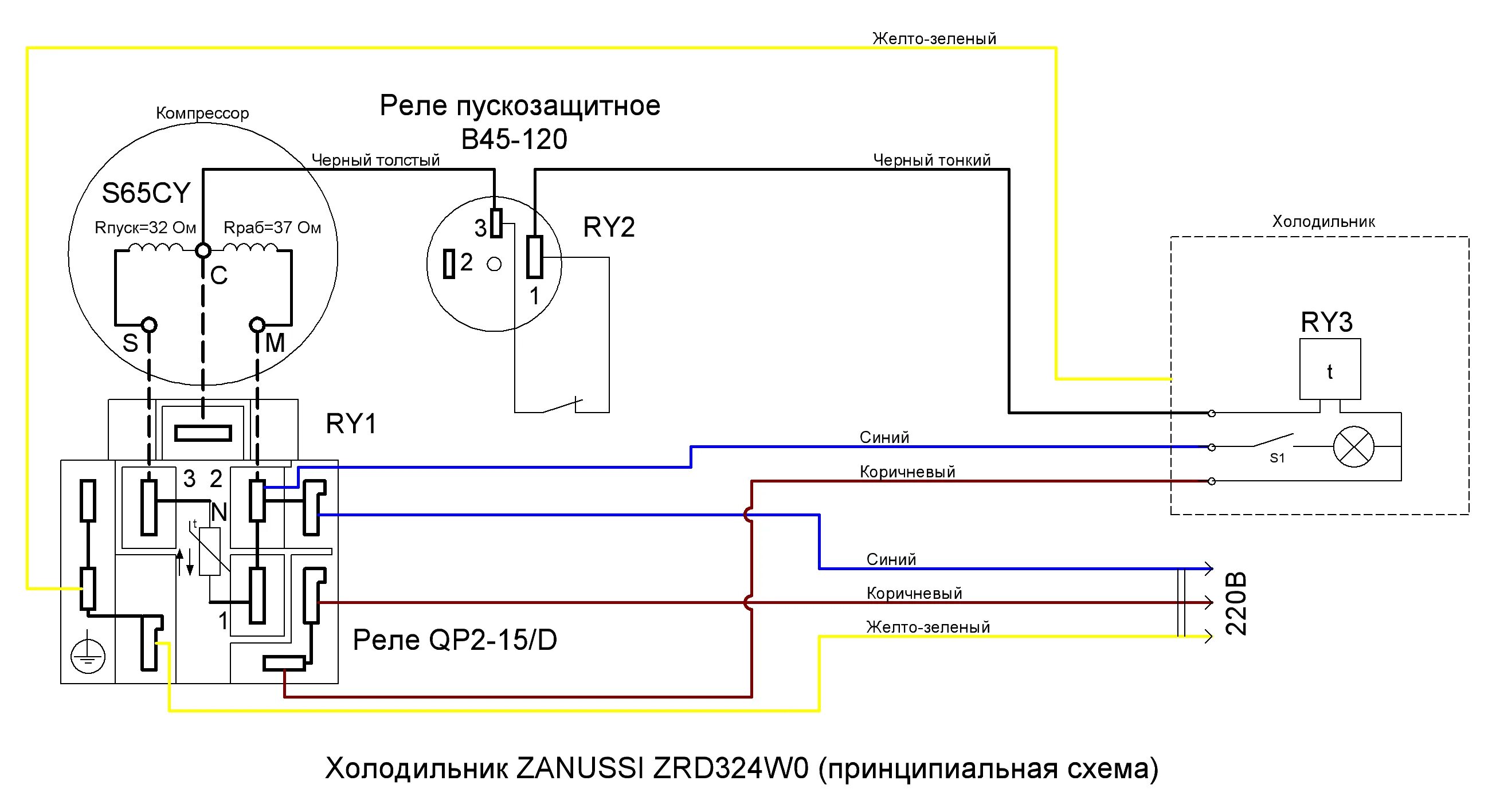 Подключение холодильника без пускового реле Ремонт холодильника ZANUSSI ZRD324WO, электрика Записки поседевшего брюнета