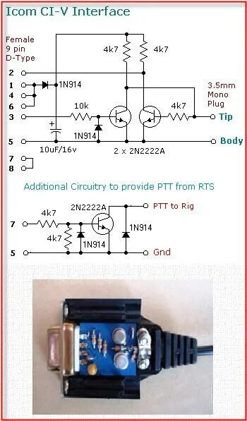 Подключение icom к компьютеру Icom Ci V Cable