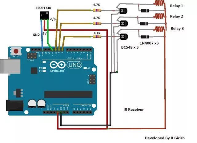 Подключение ик датчика к ардуино Obvod IR diaľkového ovládania pomocou systému Arduino