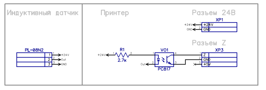 Подключение индукционного датчика Подключение индуктивного датчика уровня стола к плате MKS Robin Nano v 1.2