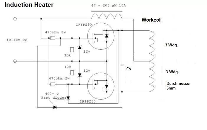 Подключение индукционного двигателя Diy Induction Furnace Schematic - Diy Projects Induktionsheizung, Induktion, Ein