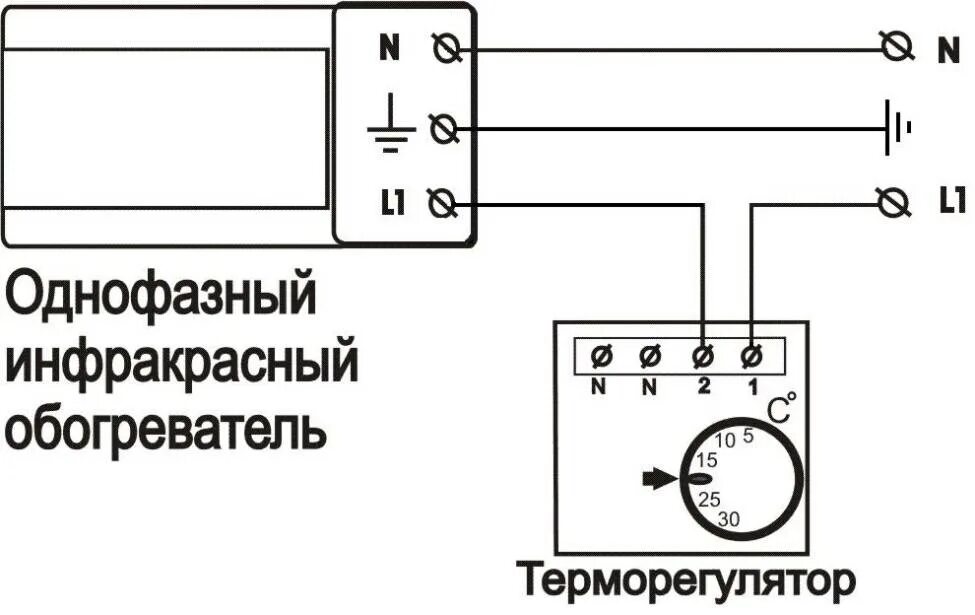 Подключение инфракрасного обогревателя через терморегулятор Установка инфракрасного обогревателя своими руками