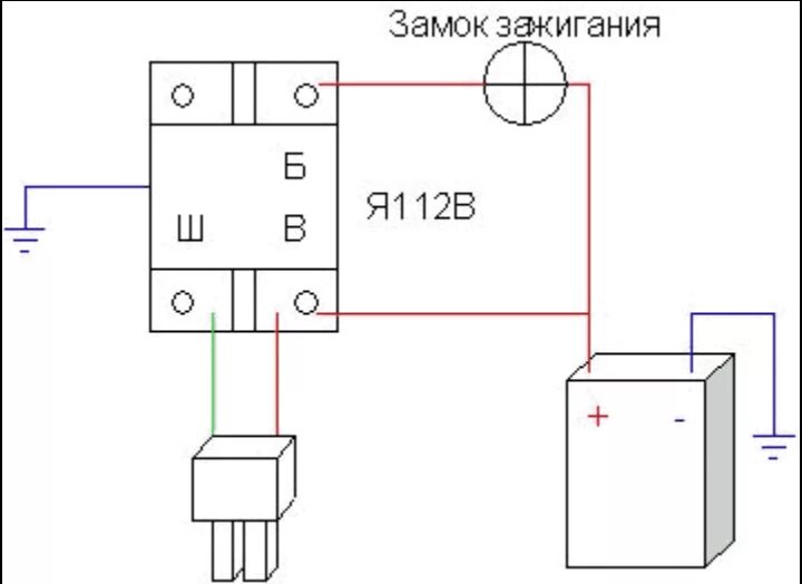 Подключение интегрального реле Реле Я112В1 на генератор Hitachi 170-715B - Nissan Prairie Mark II, 2 л, 1990 го