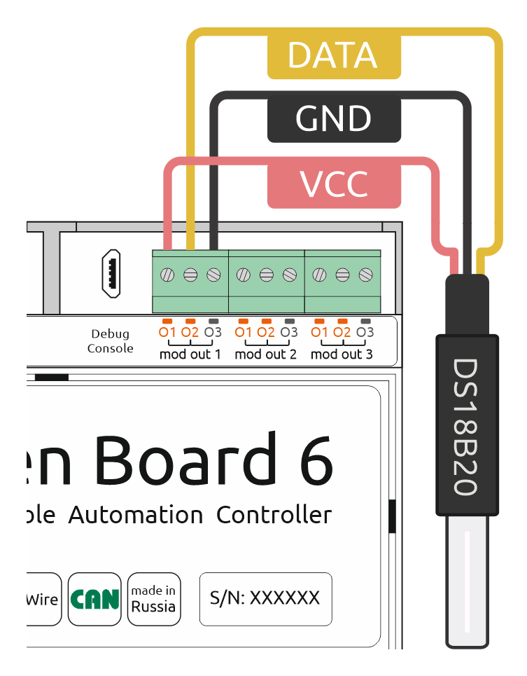 Подключение интерфейса 1 wire Файл:WirenBoard+MOD1+1-Wire.png - Wiren Board